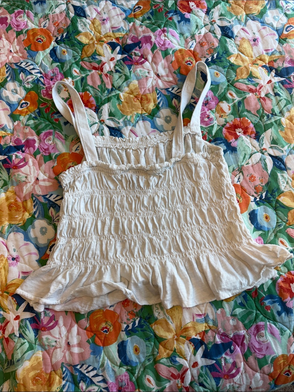 Universal Thread Cream Smocked Ruffle Cami - Picture 3 of 3